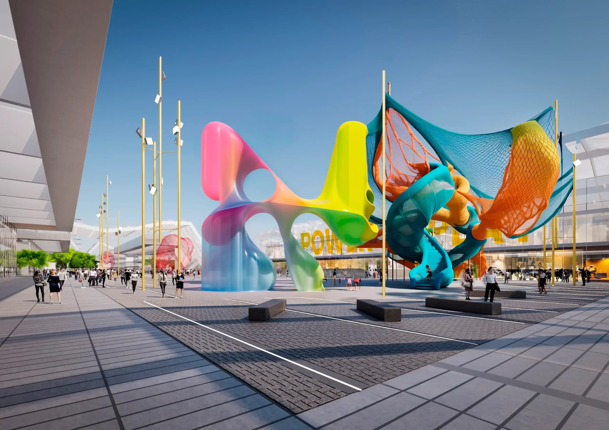 Rendering of commercial facilities at EXPO 2027